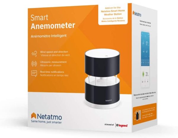 Wireless Anemometer with wind speed and direction sensor – Wind Gauge for Netatmo Weather Station