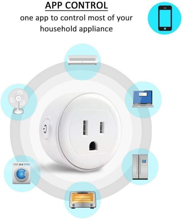 GoldenDot WiFi Mini Plug, Smart Home Power Control Socket, Wireless Control Your Household Appliance from Anywhere, No Hub Required, Compatible with Alexa and Google Home
