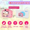 Seckton Upgrade Kids Selfie Camera, Christmas Birthday Gifts for Girls Age 3-9, HD Digital Video Cameras for Toddler, Portable Toy for 3 4 5 6 7 8 Year Old Girl with 32GB SD Card-Pink