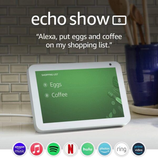 Echo Show 8 -- HD smart display with Alexa – stay connected with video calling - Sandstone