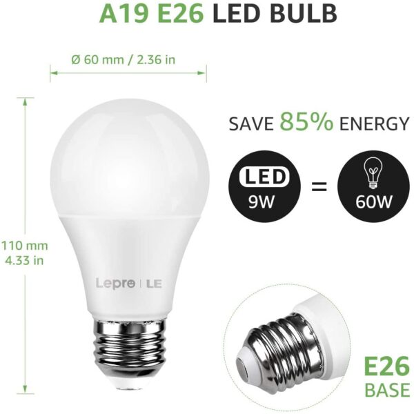 Smart LED Light Bulbs, Works with Alexa and Google Home, 60 Watt Equivalent, Dimmable with App, Warm White 2700K, No Hub Required, A19 E26, 2.4GHz WiFi, Pack of 4