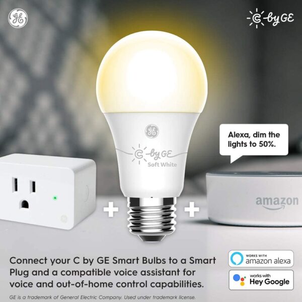 C by GE Smart Plug with Smart Bridge, White, 1-Pack, On/Off Smart Plugs that work with Alexa and Google Home, Bluetooth Smart Plug, WiFi Smart Plug, Smart Outlet for Smart Homes