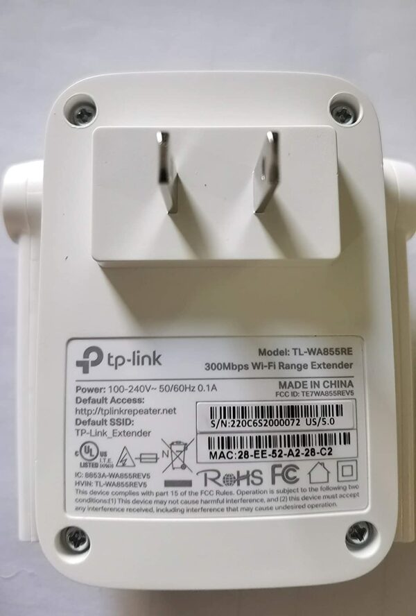 TP-Link N300 WiFi Extender(TL-WA855RE)-Covers Up to 800 Sq.ft, WiFi Range Extender Supports up to 300Mbps Speed, Wireless Signal Booster and Access Point for Home, Single Band 2.4Ghz Only, Black