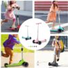 Kick Scooter for Kids,3 Wheel Scooter LED Flashing Wheel Two Mode Switch Learn to Steer Height Adjustable Extra Wide Deck Gifts for Kids, Toddler Boys Girls