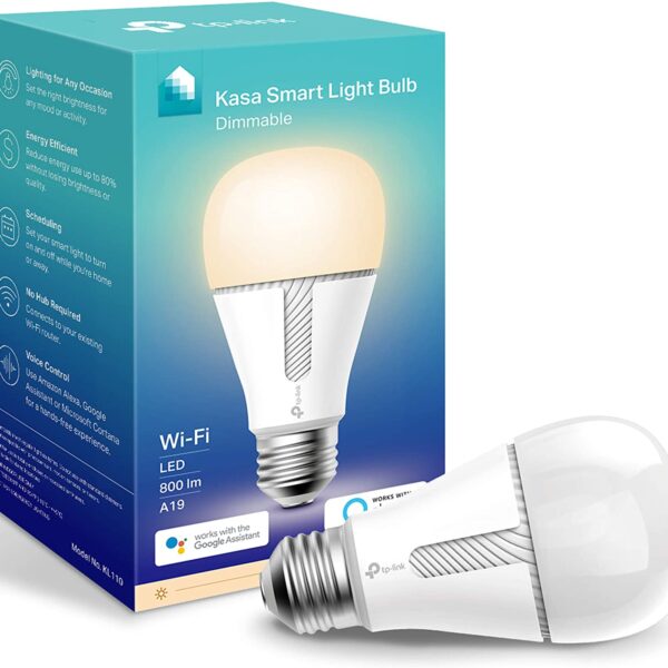 Kasa Smart KL110 Light Bulb, LED Smart Wi-Fi Alexa Bulbs works with Alexa and Google Home, A19 Dimmable, 2.4Ghz, No Hub Required, 800LM Soft White (2700K), 10W (60W Equivalent)