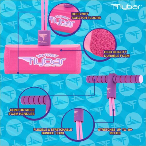 Flybar My First Foam Pogo Jumper for Kids Fun and Safe Pogo Stick for Toddlers, Durable Foam and Bungee Jumper for Ages 3 and up, Supports up to 250lbs