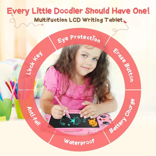 LCD Writing Tablet, Toys for 2 3 4 5 6 Years Old Girls Boys, LCD Drawing Tablet for Kids, Digital Doodle Board for Little Girls Toddlers, Toys Gifts for Girls Boys Christmas Stocking Stuffers for Kids