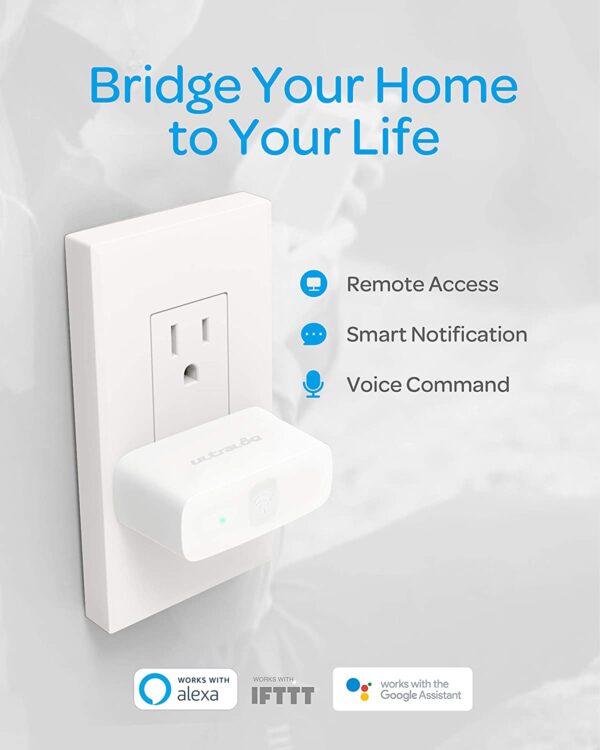 ULTRALOQ U-Bolt Smart Lock (Satin Nickel) + Bridge WiFi Adaptor, 5-in-1 Keyless Entry Door Lock with WiFi, Bluetooth and Keypad, Smart Door Lock Front Door, Non-Fingerprint Deadbolt Lock Edition