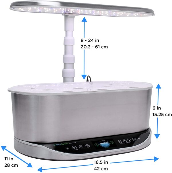 AeroGarden Bounty Elite Indoor Hydroponic Herb Garden, Stainless Steel