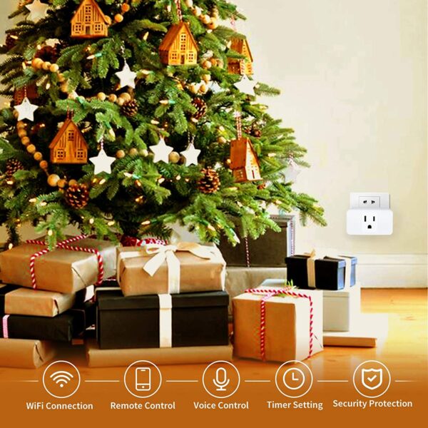 Meross Smart Plug Mini, 16A & Reliable WiFi, Support Apple HomeKit, Siri, Alexa, Echo, Google Assistant, Nest Hub and SmartThings, App Control, Timer, No Hub Needed, 4 Pack