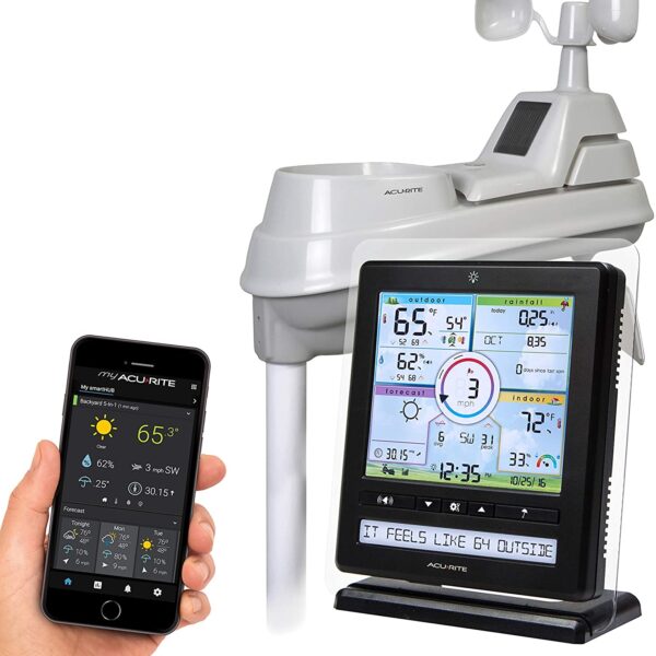 AcuRite Wireless Home Station (01536) with 5-1 Sensor and Android iPhone Weather Monitoring